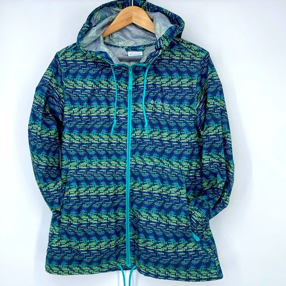 Columbia Women’s Geometric Pattern Long Sleeve Windbreaker Jacket‎ Medium